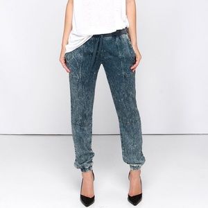 RVCA Roundhouse Slate Blue Acid Wash Jogger Pants